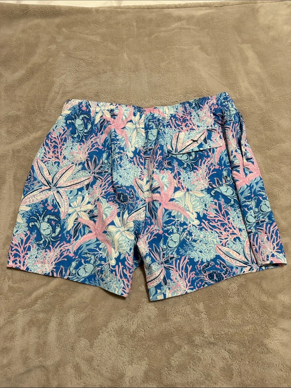 Simply Southern Blue Floral & Starfish Print Athletic Shorts
